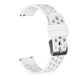 Силіконовий double перфорований ремінець для Samsung Gear S3 / Samsung Galaxy Watch 46mm білий
