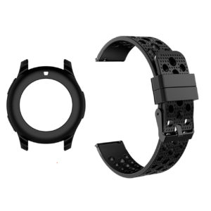 Комплект: силиконовый ремінець double + чохол для Samsung Gear S3 Frontier / Samsung Galaxy Watch 46mm - чорний