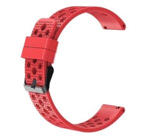 Силіконовий double перфорований ремінець для Samsung Galaxy Watch 42mm / 3 41mm / Active / Active 2 червоний 20мм