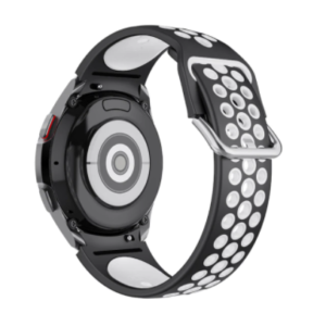 Силіконовий перфорований ремінець Galaxy Uniq для Samsung Galaxy Watch 4 / 5 / 6 чорно-білий 20mm L