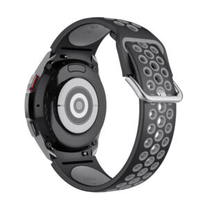 Силіконовий перфорований ремінець Galaxy Uniq для Samsung Galaxy Watch 4 / 5 / 6 чорно-сірий 20mm L
