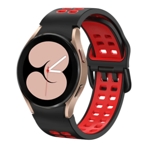 Силіконовий перфорований ремінець Galaxy Sport для Samsung Galaxy Watch 4 / 5 / 6 чорно-червоний 20mm