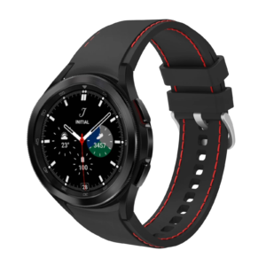 Силіконовий ремінець Galaxy RLine для Samsung Galaxy Watch 4 / 5 / 6 чорно-червоний 20mm L