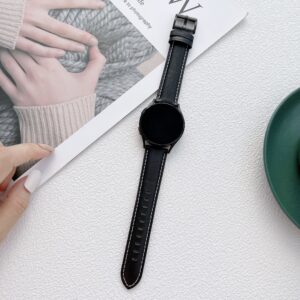 Шкіряний ремінець Premium для Samsung Galaxy Watch 4 / 5 / 6 чорний 20mm