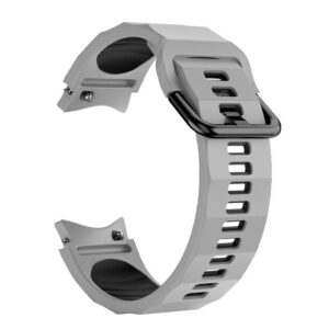 Силіконовий ремінець Ribbed для Samsung Galaxy Watch 4 / 5 / 6 сіро-чорний 20mm L
