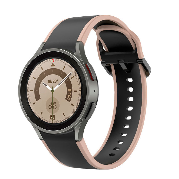 silikonovij-reminecz-double-line-dlya-samsung-galaxy-watch-4-5-chorno-bezhevij-20mm-l-1