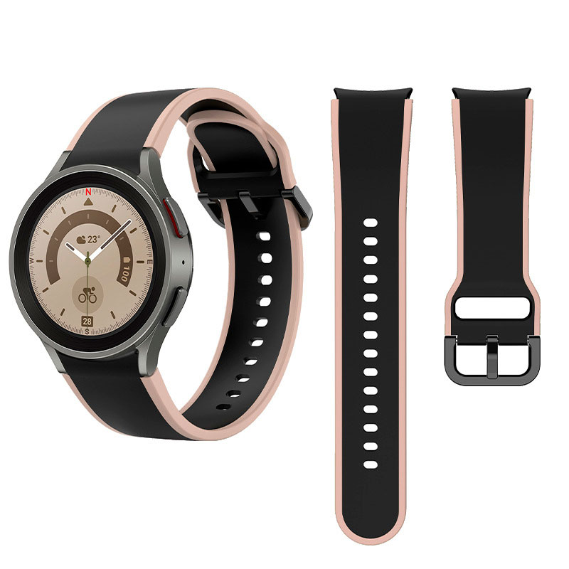 silikonovij-reminecz-double-line-dlya-samsung-galaxy-watch-4-5-chorno-bezhevij-20mm-l-4