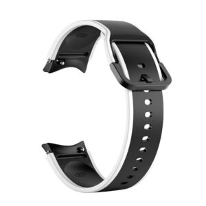 Силіконовий ремінець Double Line для Samsung Galaxy Watch 4 / 5 / 6 чорно-білий 20mm L