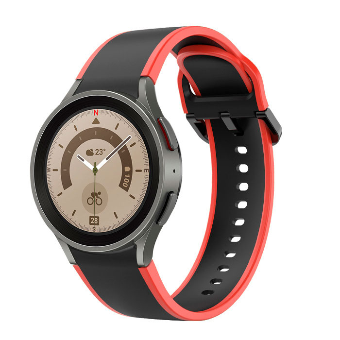 silikonovij-reminecz-double-line-dlya-samsung-galaxy-watch-4-5-chorno-chervonij-20mm-l-1