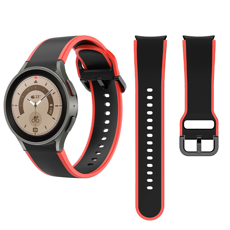 silikonovij-reminecz-double-line-dlya-samsung-galaxy-watch-4-5-chorno-chervonij-20mm-l-4
