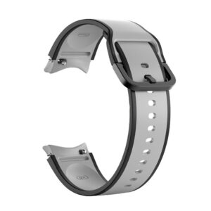 Силіконовий ремінець Double Line для Samsung Galaxy Watch 4 / 5 / 6 сіро-чорний 20mm L