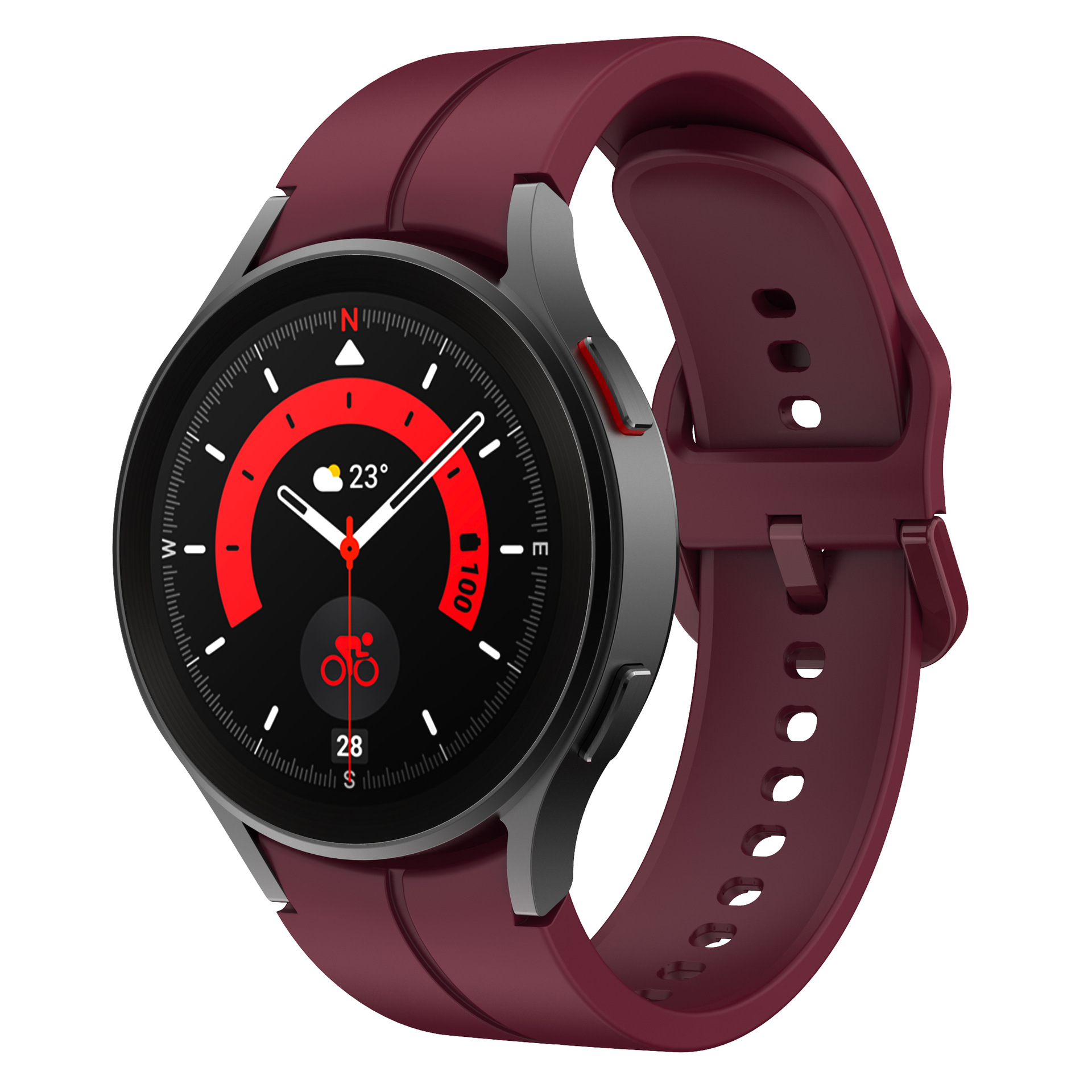 silikonovij-reminecz-five-classic-dlya-samsung-galaxy-watch-4-5-temno-chervonij-20mm-l-1