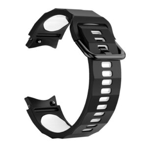 Силіконовий ремінець Ribbed для Samsung Galaxy Watch 4 / 5 / 6 чорно-білий 20mm L
