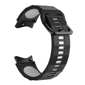 Силіконовий ремінець Ribbed для Samsung Galaxy Watch 4 / 5 / 6 чорно-сірий 20mm L