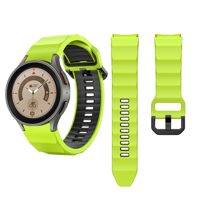 silikonovij-reminecz-ribbed-dlya-samsung-galaxy-watch-4-5-zeleno-chornij-20mm-l-2