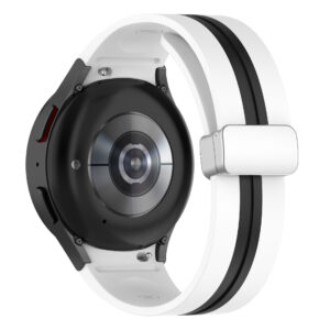 Силіконовий ремінець Cls-line для Samsung Galaxy Watch 4 / 5 / 6 біло-чорний 20mm