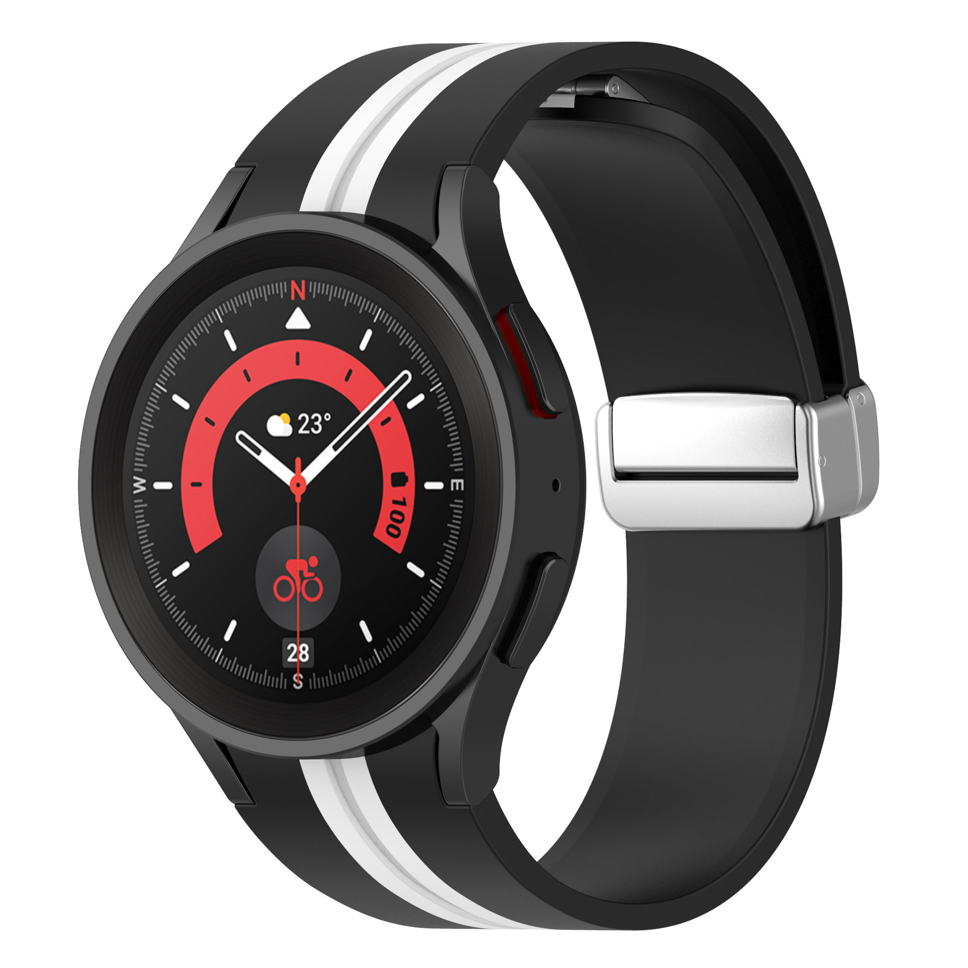 silikonovij-reminecz-cls-line-dlya-samsung-galaxy-watch-4-5-chorno-bilij-20mm-1