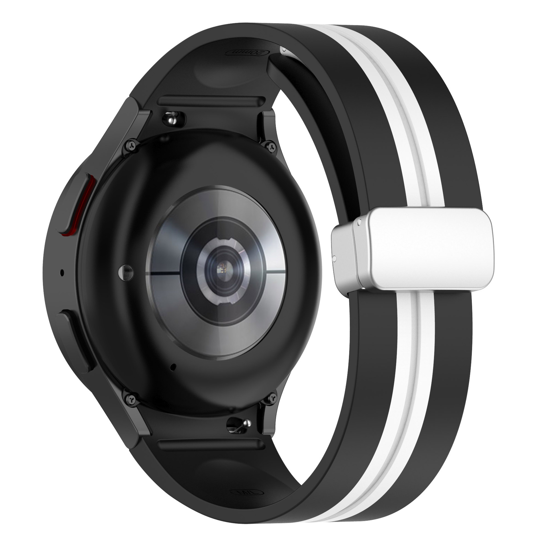 silikonovij-reminecz-cls-line-dlya-samsung-galaxy-watch-4-5-chorno-bilij-20mm-2