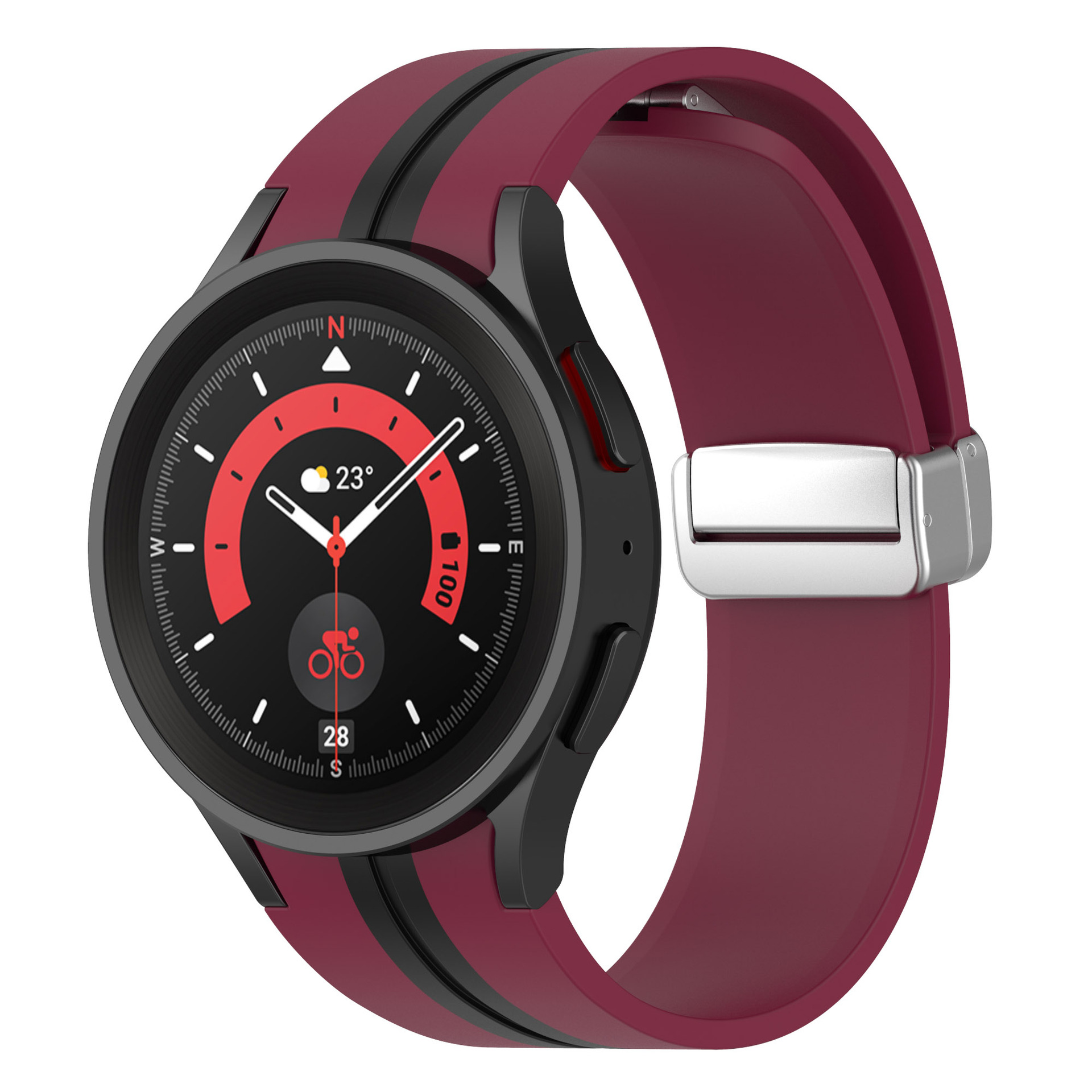 silikonovij-reminecz-cls-line-dlya-samsung-galaxy-watch-4-5-temno-chervono-chornij-20mm-1