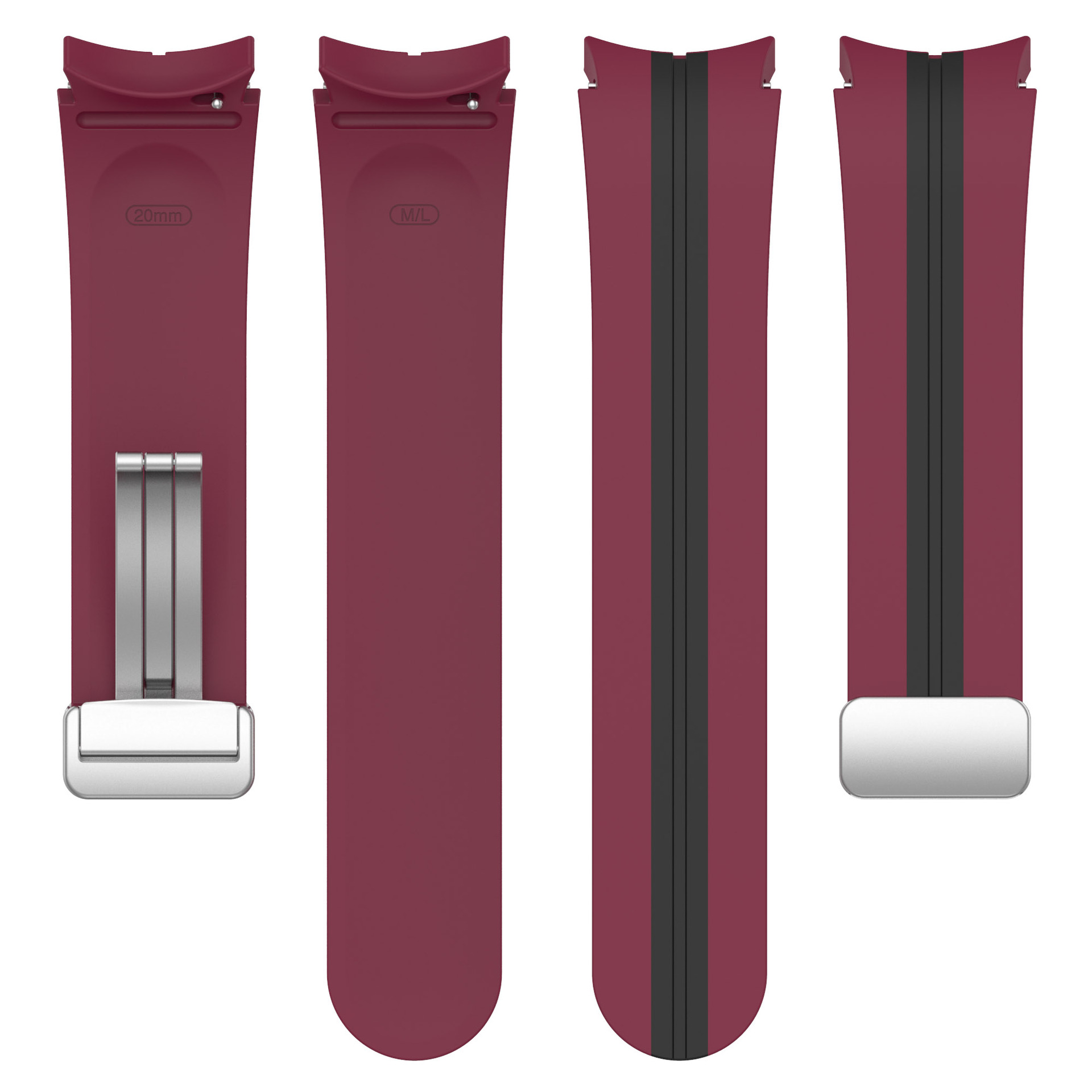 silikonovij-reminecz-cls-line-dlya-samsung-galaxy-watch-4-5-temno-chervono-chornij-20mm-5