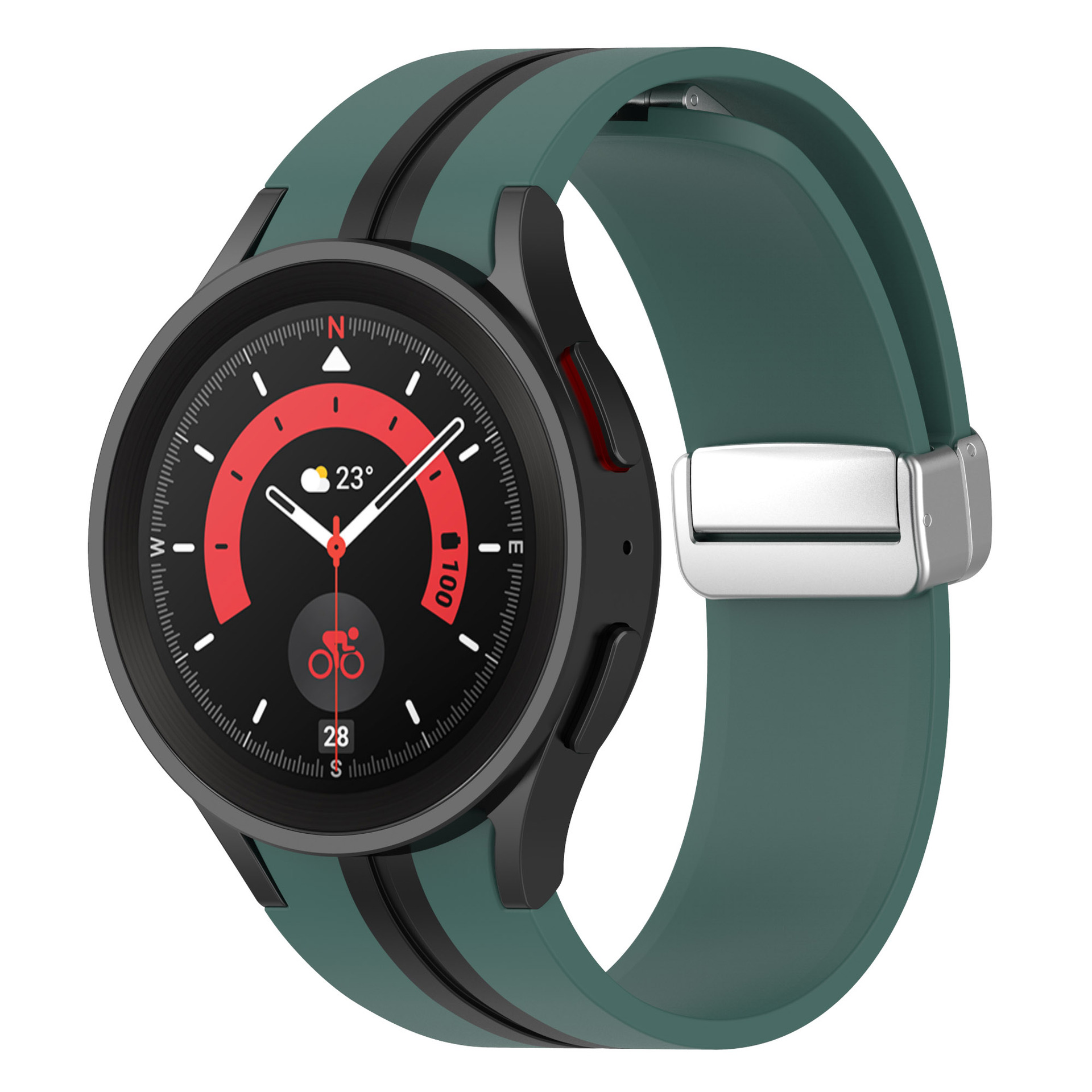 silikonovij-reminecz-cls-line-dlya-samsung-galaxy-watch-4-5-temno-zeleno-chornij-20mm-1