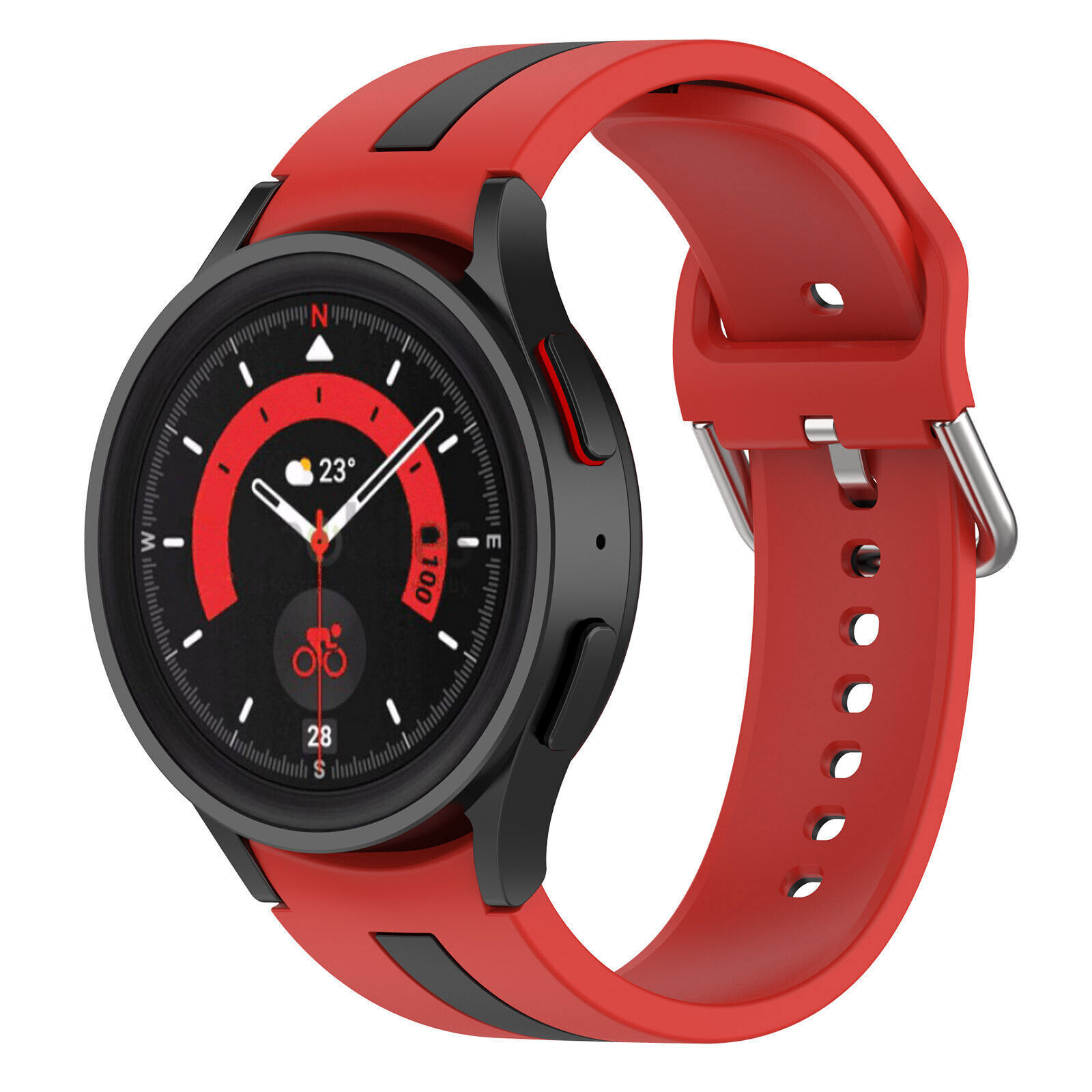 silikonovij-reminecz-d2-dlya-samsung-galaxy-watch-4-5-chervono-chornij-20mm-1
