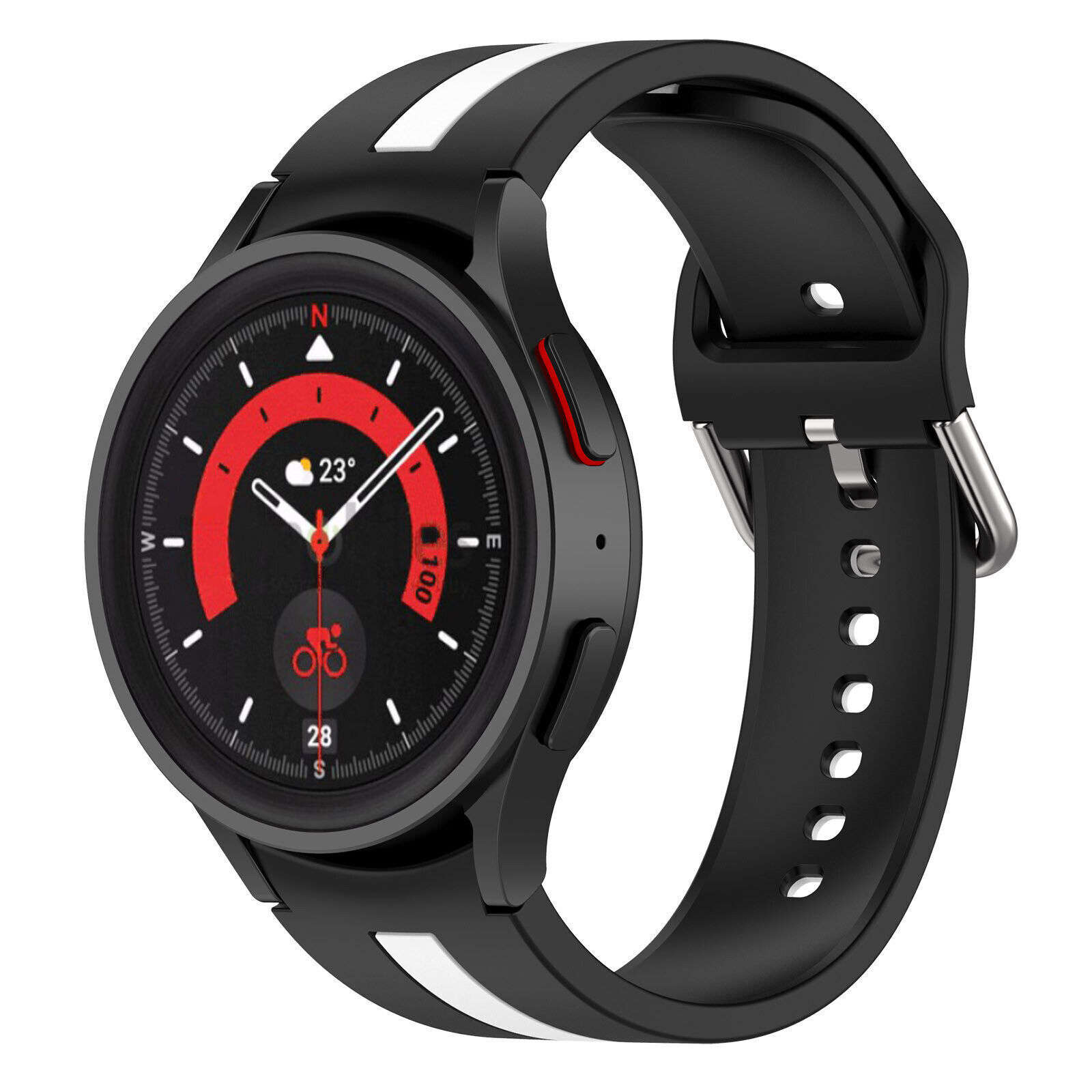 silikonovij-reminecz-d2-dlya-samsung-galaxy-watch-4-5-chorno-bilij-20mm-1