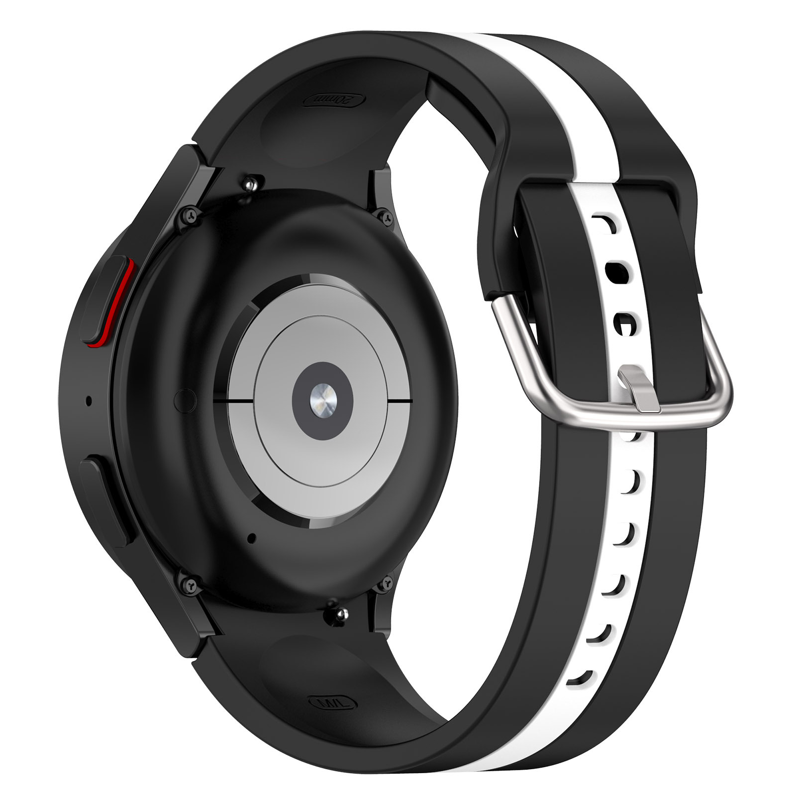 silikonovij-reminecz-d2-dlya-samsung-galaxy-watch-4-5-chorno-bilij-20mm-2