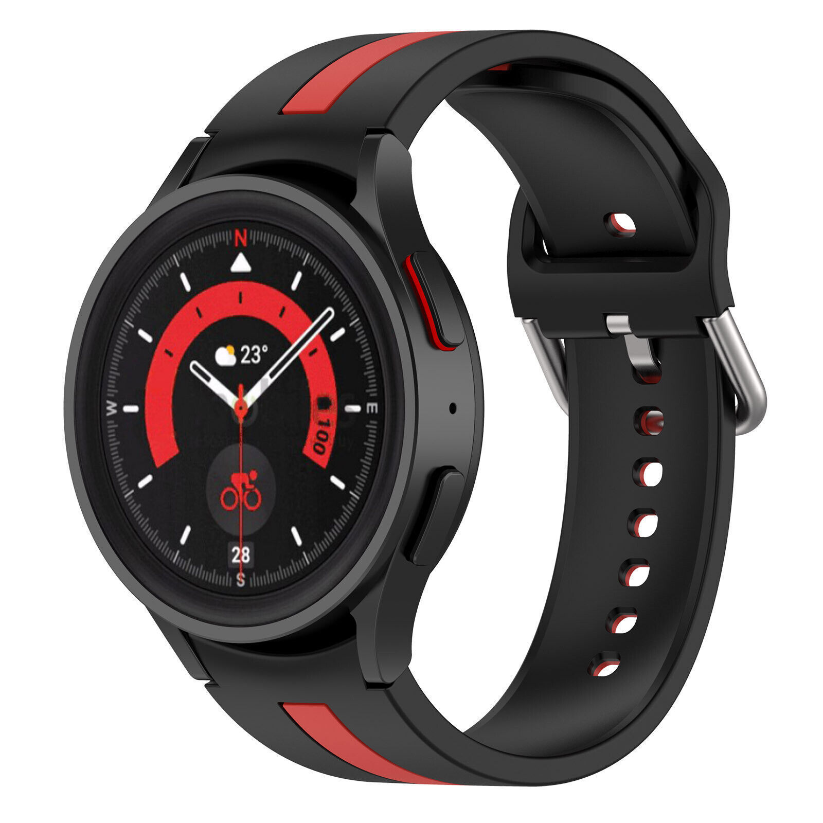 silikonovij-reminecz-d2-dlya-samsung-galaxy-watch-4-5-chorno-chervonij-20mm-1