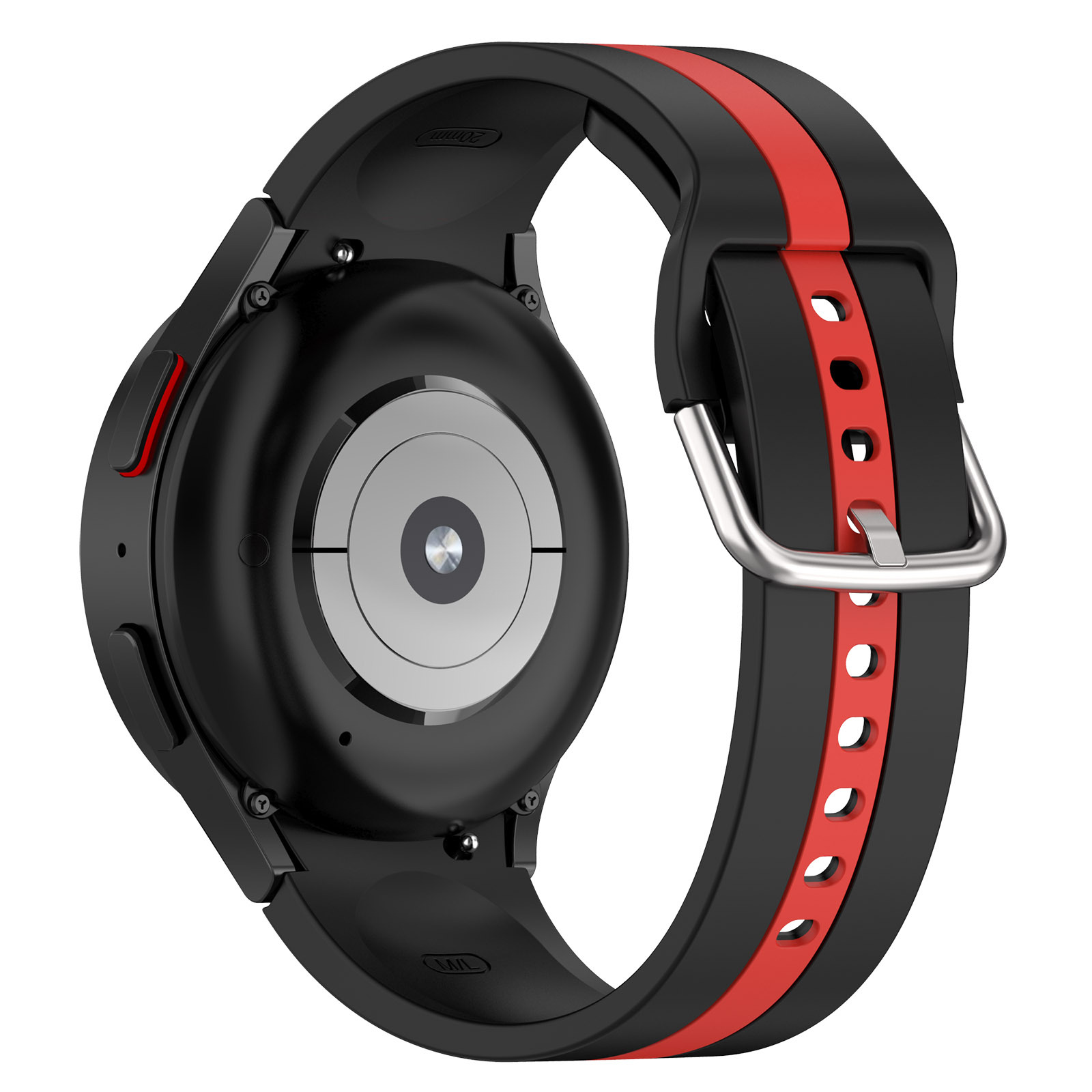 silikonovij-reminecz-d2-dlya-samsung-galaxy-watch-4-5-chorno-chervonij-20mm-2