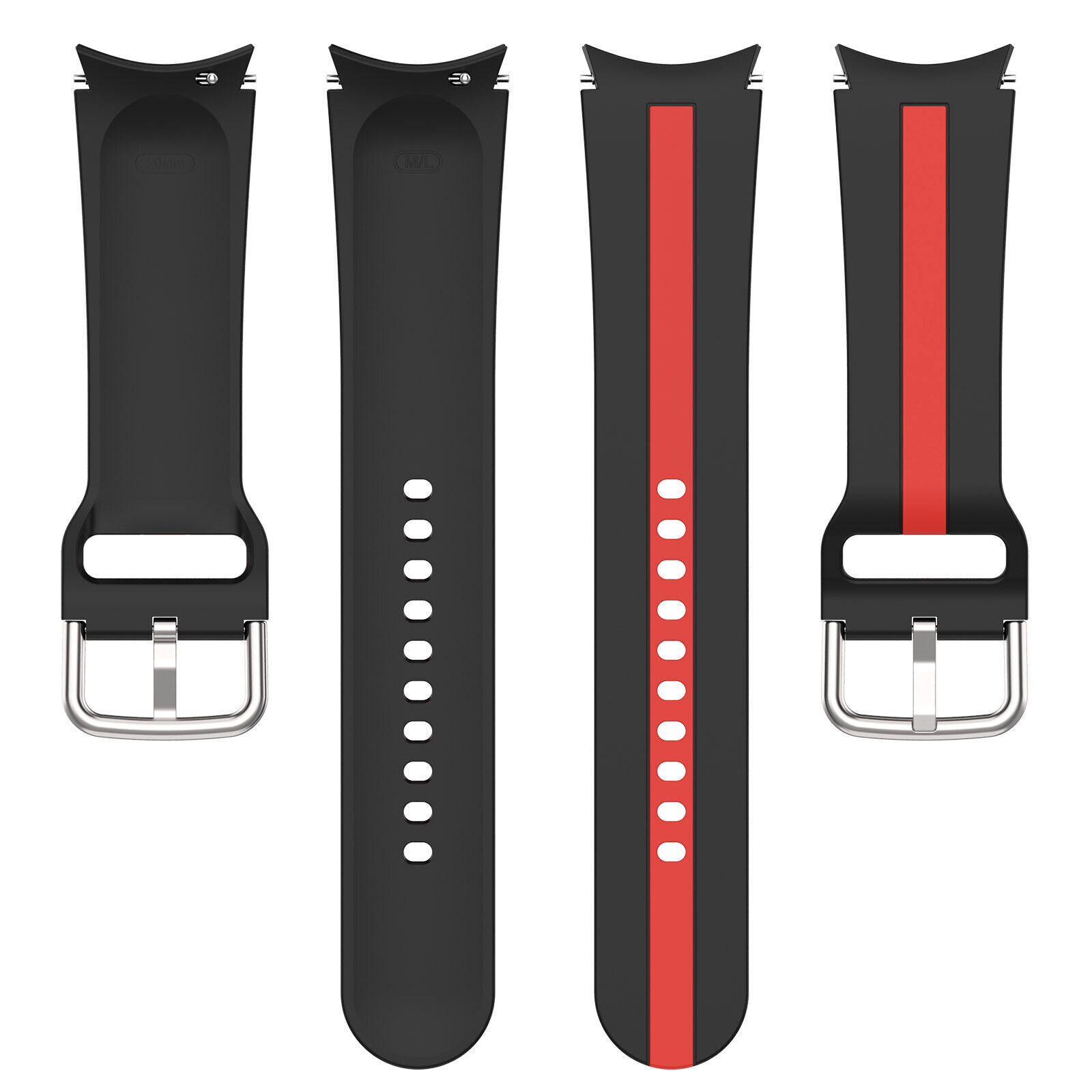 silikonovij-reminecz-d2-dlya-samsung-galaxy-watch-4-5-chorno-chervonij-20mm-5