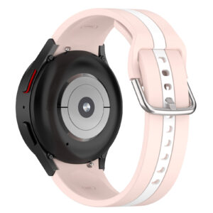 Силіконовий ремінець D2 для Samsung Galaxy Watch 4 / 5 / 6 рожево-білий 20mm