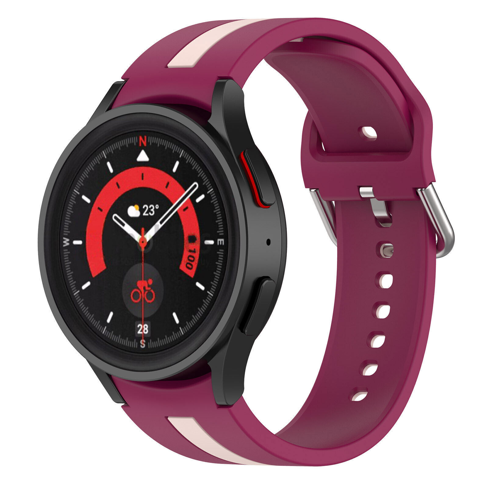 silikonovij-reminecz-d2-dlya-samsung-galaxy-watch-4-5-temno-chervono-rozhevij-20mm-1