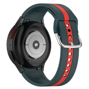 Силіконовий ремінець D2 для Samsung Galaxy Watch 4 / 5 / 6 темно-зелено-червоний 20mm