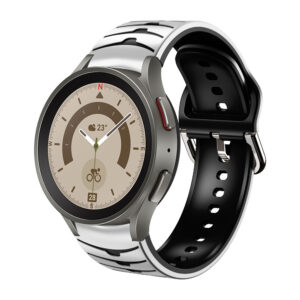 Силіконовий ремінець Scales для Samsung Galaxy Watch 4 / 5 / 6 біло-чорний 20mm