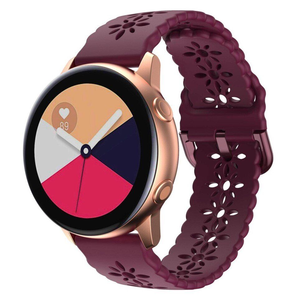 sylikonovyj-reminecz-flower-dlya-samsung-galaxy-watch-active-12-samsung-galaxy-watch-42mm-temno-chervonyj-20mm-1