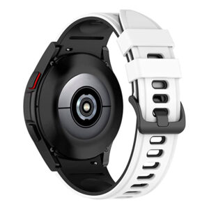 Силіконовий ремінець Ricco для Samsung Galaxy Watch 4 / 5 / 6 біло-чорний 20mm