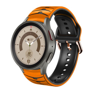 Силіконовий ремінець Scales для Samsung Galaxy Watch 4 / 5 / 6 помаранчево-чорний 20mm