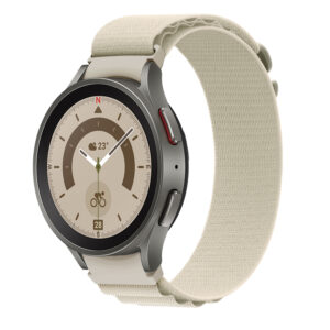 Нейлоновий ремінець Cloth Wave для Samsung Galaxy Watch 4 / 5 / 6 білий 20mm