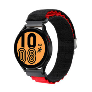 Нейлоновий ремінець NormalCloth Wave для Samsung Galaxy Watch Active (1,2) / Samsung Galaxy Watch 42mm чорно-червоний 20mm