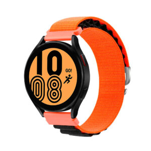 Нейлоновий ремінець NormalCloth Wave для Samsung Galaxy Watch Active (1,2) / Samsung Galaxy Watch 42mm помаранчево-чорний 20mm
