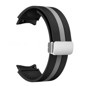 Силіконовий ремінець Cls-way для Samsung Galaxy Watch 4 / 5 / 6 чорно-сірий 20mm