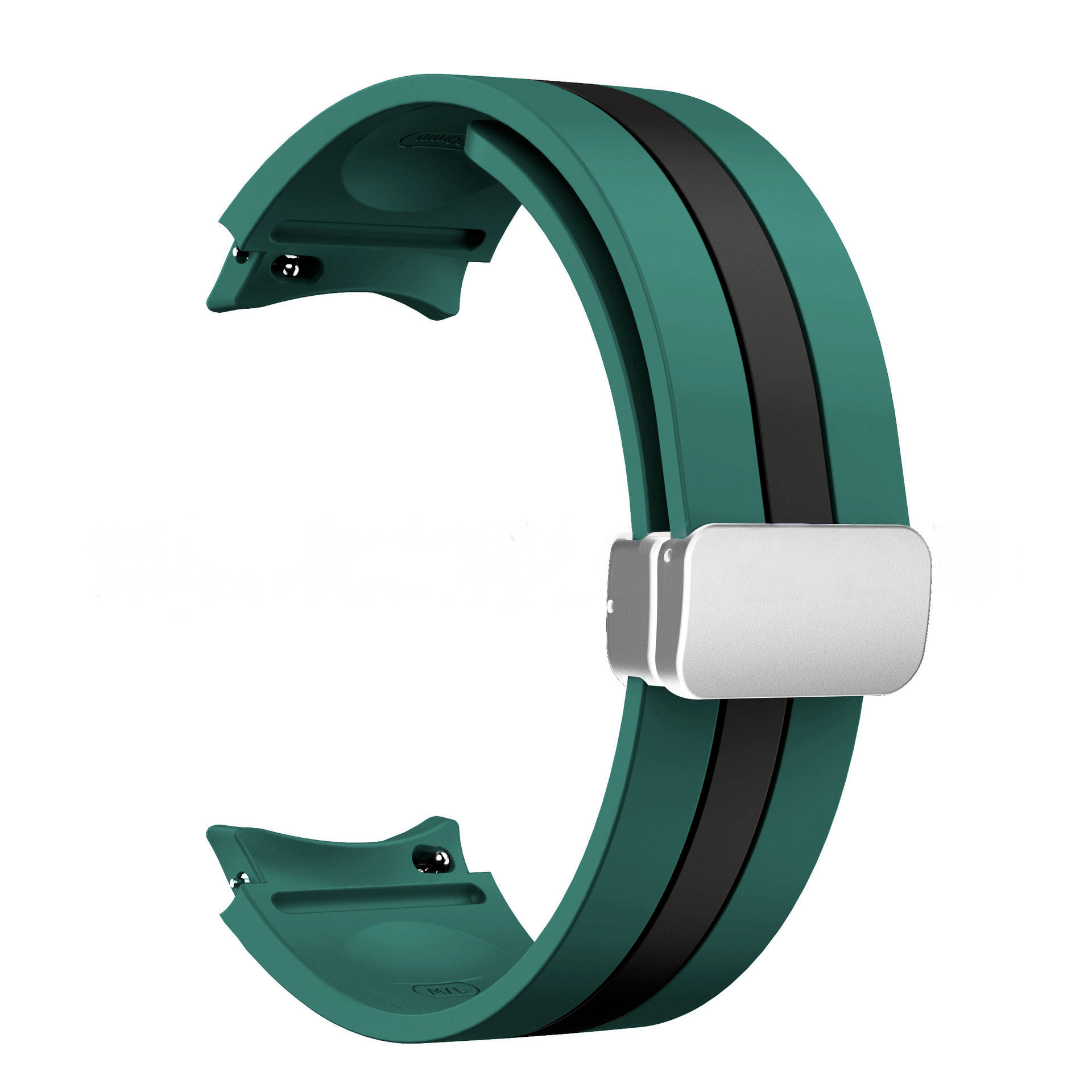 sylikonovyj-reminecz-cls-way-dlya-samsung-galaxy-watch-4-5-temno-zeleno-chornyj-20mm-2new