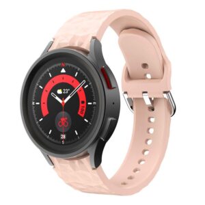 Силіконовий ремінець Diamond для Samsung Galaxy Watch 4 / 5 / 6 бежево-рожевий 20mm