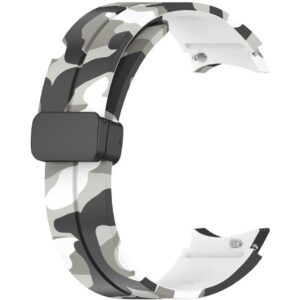 Силіконовий ремінець Cls-color для Samsung Galaxy Watch 4 / 5 / 6 біло-чорний 20mm