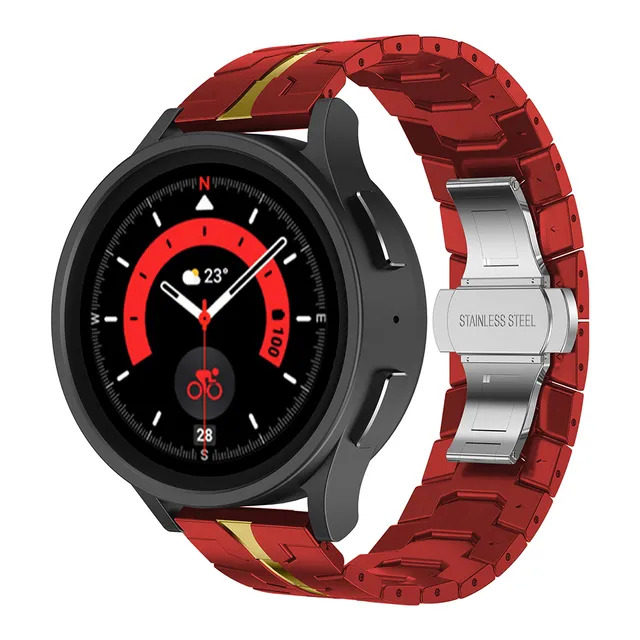 metalevyj-reminecz-iron-dlya-samsung-galaxy-watch-active-12-samsung-galaxy-watch-42mm-chervono-zolotyj-20mm-1