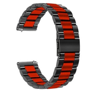 Металевий ремінець Stainless Premium для Samsung Galaxy Watch 3 45mm чорно-червоний 22мм