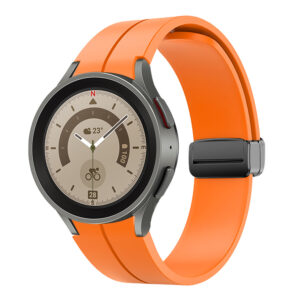 Силіконовий ремінець Cls-black для Samsung Galaxy Watch 4 / 5 / 6 помаранчевий 20mm