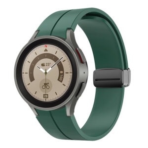 Силіконовий ремінець Cls-black для Samsung Galaxy Watch 4 / 5 / 6 темно-зелений 20mm
