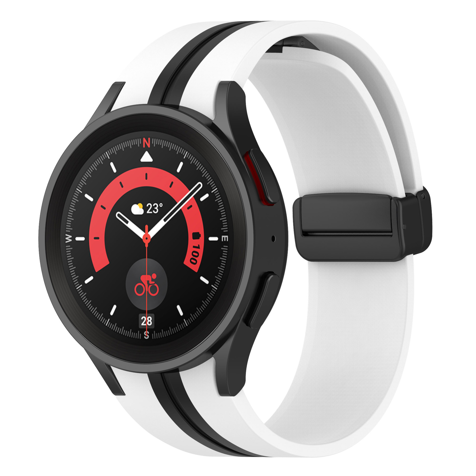 sylikonovyj-reminecz-cls-line-black-dlya-samsung-galaxy-watch-4-5-6-bilo-chornyj-20mm-2